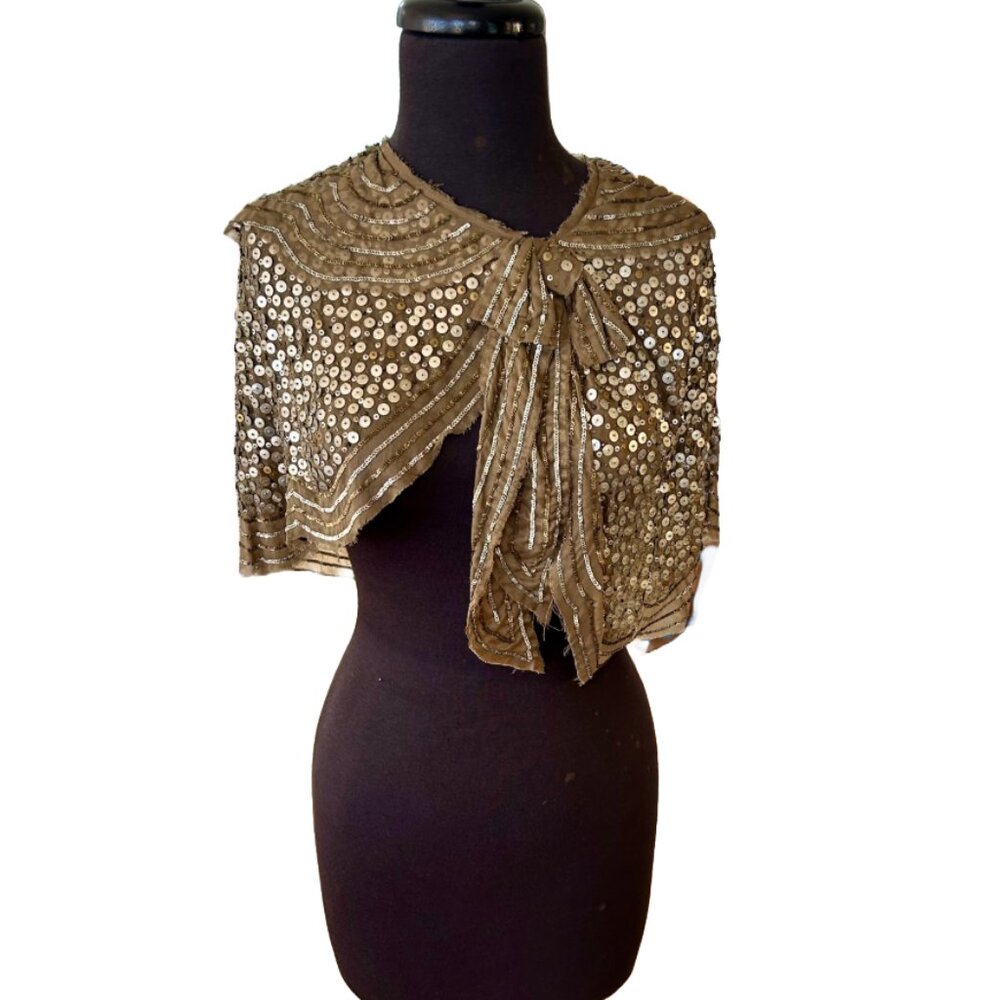 NWT Easton Pearson Orelli Sequin Cotton Kushu Capelet Size 8  Copper Color